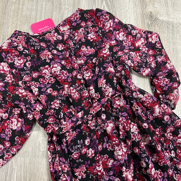 Isabel Maternity Black Floral Chiffon Tiered Woven Dress - Size Small - NWT - Picture 8 of 9